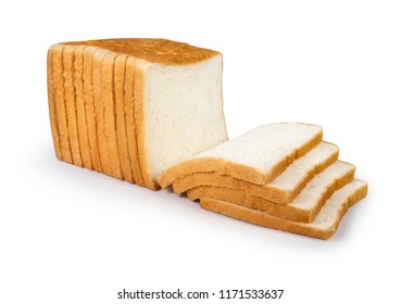 slice of bread isolated on white background 