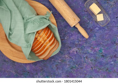 slice of bread on the table