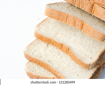 Slice bread on white background