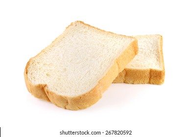 Slice Of Bread On White Background