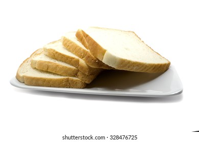 slice of bread on white background