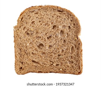 A  Slice Of Brown Bread With Cereals Isolated