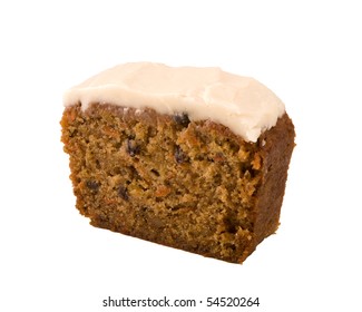 Slice Of Carrot Cake Isolated On White