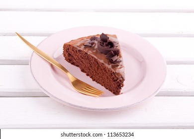 a slice of chocolate cake