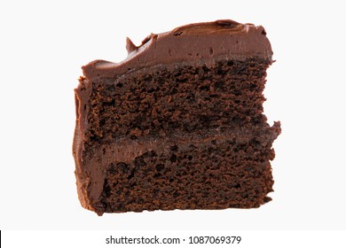 A Slice Of Chocolate Cake Isolated On White