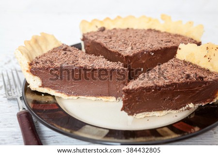 Slice of chocolate pie