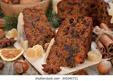 Slice Of Christmas Fruit Cake