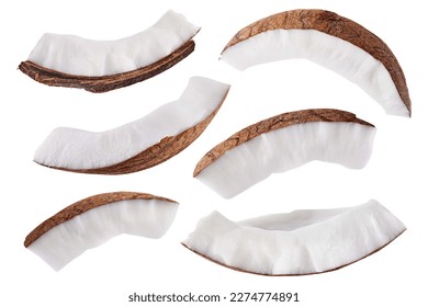 Slice of coconut isolated on white background. Collection - Shutterstock ID 2274774891