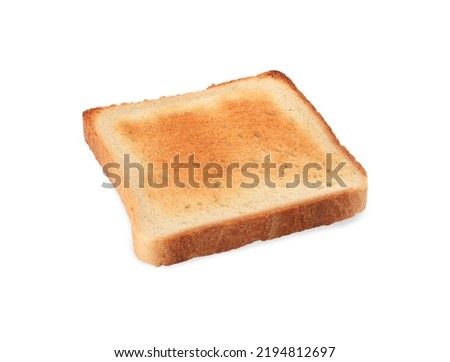 Slice of delicious toasted bread isolated on white