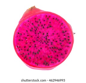 Slice Of Dragon Fruit Isolated On White Background