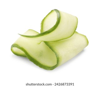 Slice of fresh cucumber isolated on white - Powered by Shutterstock