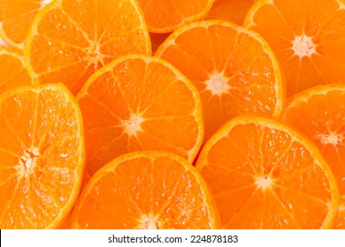 Slice Fresh Orange Fruit Background