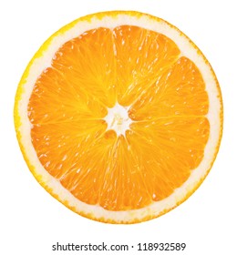 Slice of fresh orange isolated on white background - Shutterstock ID 118932589