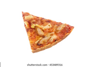 Slice of fresh pizza  isolated on white