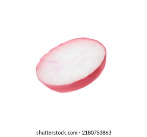 Slice Of Fresh Ripe Radish Isolated On White