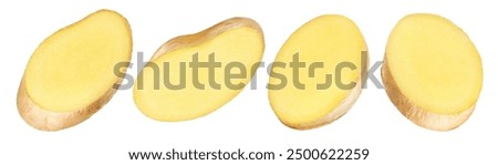 Slice of ginger root isolated on white background Stock photo © 