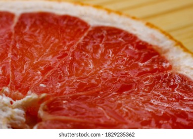 Slice of grapefruit close up