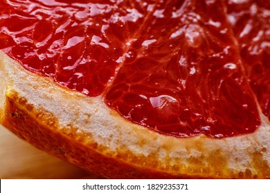 Slice of grapefruit close up