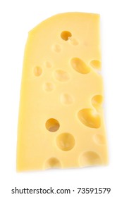 Slice Of Gruyere On White