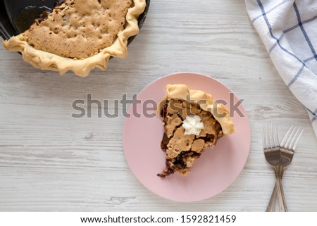 Similar – Image, Stock Photo Pink chocolate pie sliced and Christmas Advent concept