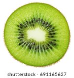 Slice of kiwi fruit isolated on white background