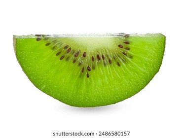 Slice of kiwi fruit isolated on white background. Kiwi fruit clipping path. - Powered by Shutterstock