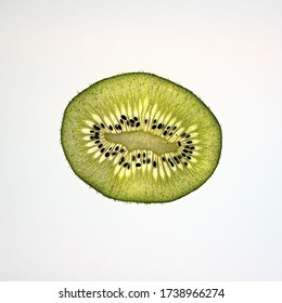 Slice Of Kiwi With Light Shining Through