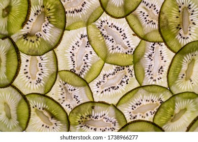 Slice Of Kiwi With Light Shining Through