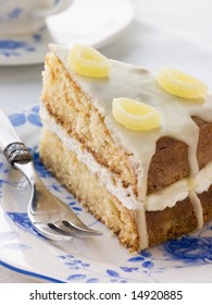 Slice Of Lemon Drizzle Cake