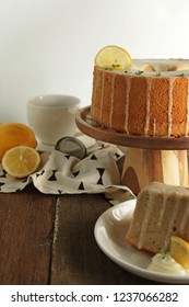 Slice Of Lemon Earl Grey Chiffon Cake  , Hot Earl Grey In Cup