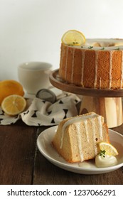 Slice Of Lemon Earl Grey Chiffon Cake  , Hot Earl Grey In Cup