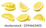 slice of lemon isolated on white background. clipping path