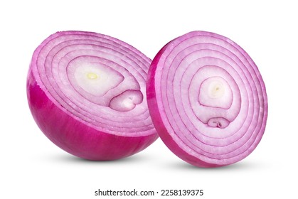 slice onion on  white background - Shutterstock ID 2258139375