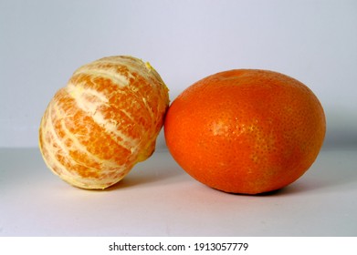 Slice Of Orange Isolated On White Background. Fruit Pie Chart