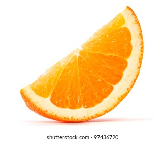 Slice Of Orange Over White Background