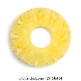 Slice of pineapple isolated on white - Shutterstock ID 134546984
