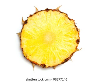 Slice Of Pineapple Isolated On White Background