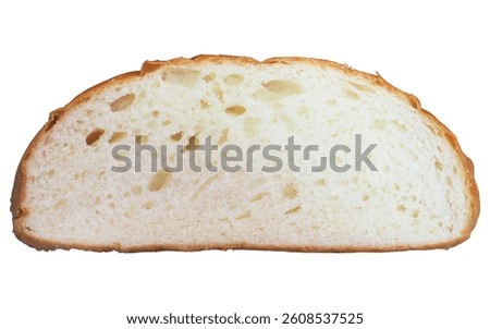 Slice of potato bread isolated on white background. front view bread clipping path isolated object. closeup sliced of potato bread clipart for isolated , clipping path , clipart element