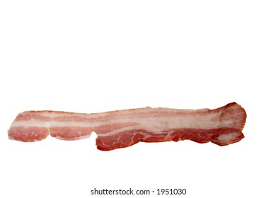 Slice of Raw Bacon with clipping path
