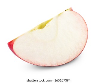 Slice Of Red Apple Isolated On White