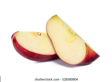 Slice Red Apple Isolated On The White Background.