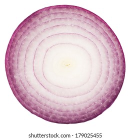 Slice Of Red Onion Isolated