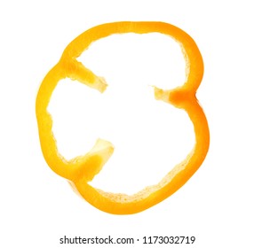 Slice Of Ripe Bell Pepper On White Background