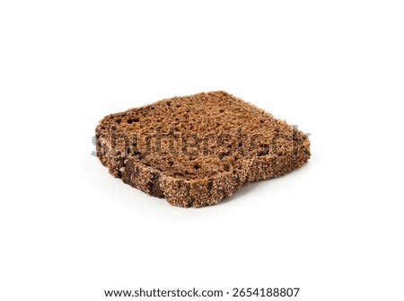 Slice of rye bread isolated on white