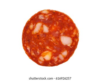 Slice Of Sausage Or Salami Chorizo