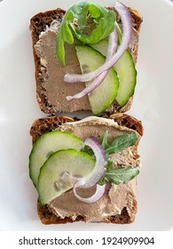 Slice Of Seeded Rye Sourdough Bread With Chicken Liver Pâté