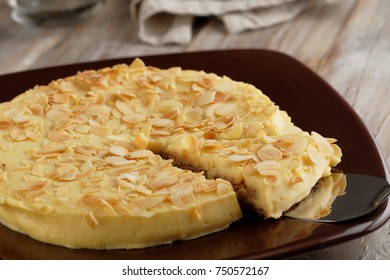 Slice of Swedish almond cake 