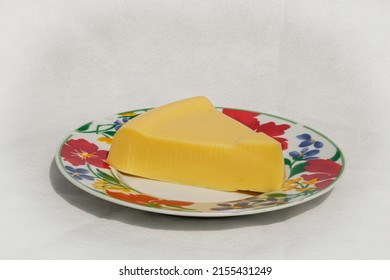 Slice Of Sweet Milk Yellow Gelatin Flan