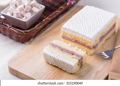 Slice Of Taro Cake