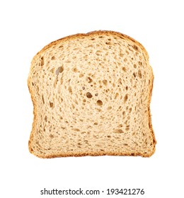 Slice Of The Toast Bread Isolated Over The White Background, Top View